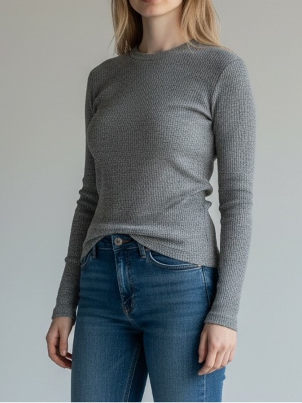 NWOT Agolde Delphi long sleeve slim shirt grey extra small